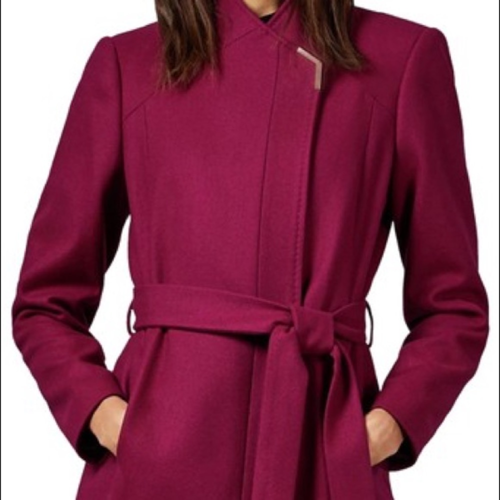 Porcelain rose deep purple ted baker wrap coat